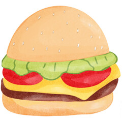 hamburger isolated on white