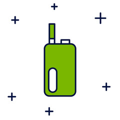 Filled outline Electronic cigarette icon isolated on white background. Vape smoking tool. Vaporizer Device. Vector