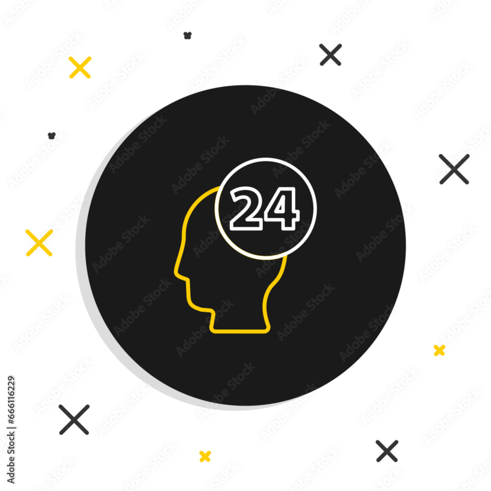 Poster line support operator in touch icon isolated on white background. concept for call center, client su