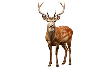 Portrait of a Deer, Isolated on Transparent Background. Generative Ai