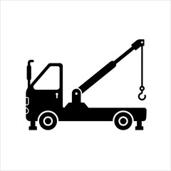 Crane Truck Icon, Crane Mounted On Truck, Towing Service Truck