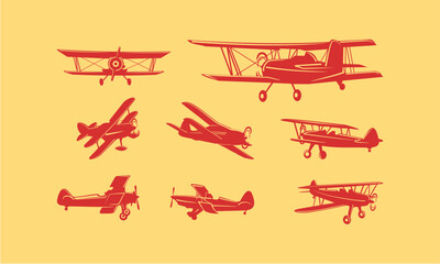 set of plane logo vector illustration © erick