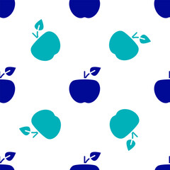 Blue Apple icon isolated seamless pattern on white background. Excess weight. Healthy diet menu. Fitness diet apple. Vector
