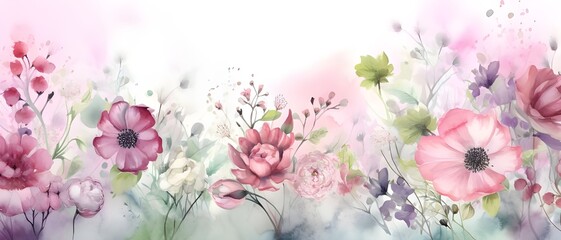 watercolor painting of flowers