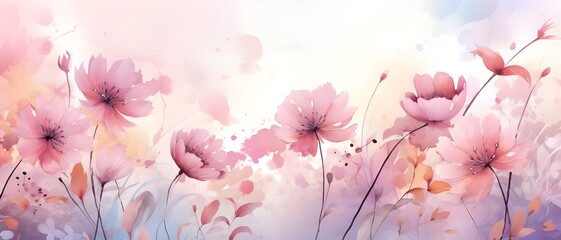 Obraz na płótnie Canvas watercolor painting of flowers