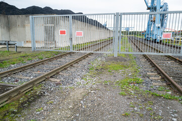 Obraz premium gate for the railway in the industry