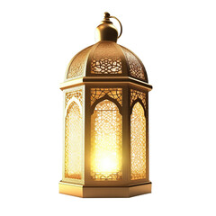 Ramadan Arabic lantern isolated on transparent background Generative AI