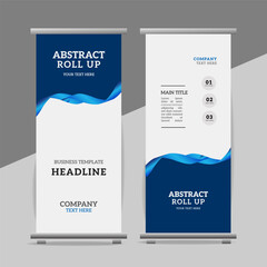  modern business roll up banner design display standee with creative ribbon