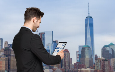 Businessman using a tablet