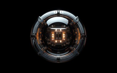 Futuristic HUD interface on black background. Abstract futuristic background.