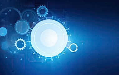 Abstract blue background with cogwheels. Technology concept.