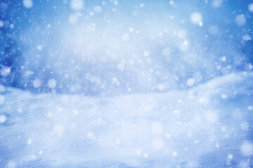Fototapeta premium Snow Blizzard. Winter Blue Abstract Background. Ai Generated 