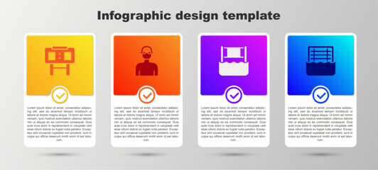 Set Sport mechanical scoreboard, Swimmer, Water volleyball net and polo. Business infographic template. Vector