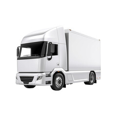 Ev logistic trailer truck or electric vehicle on transparent background Generative AI