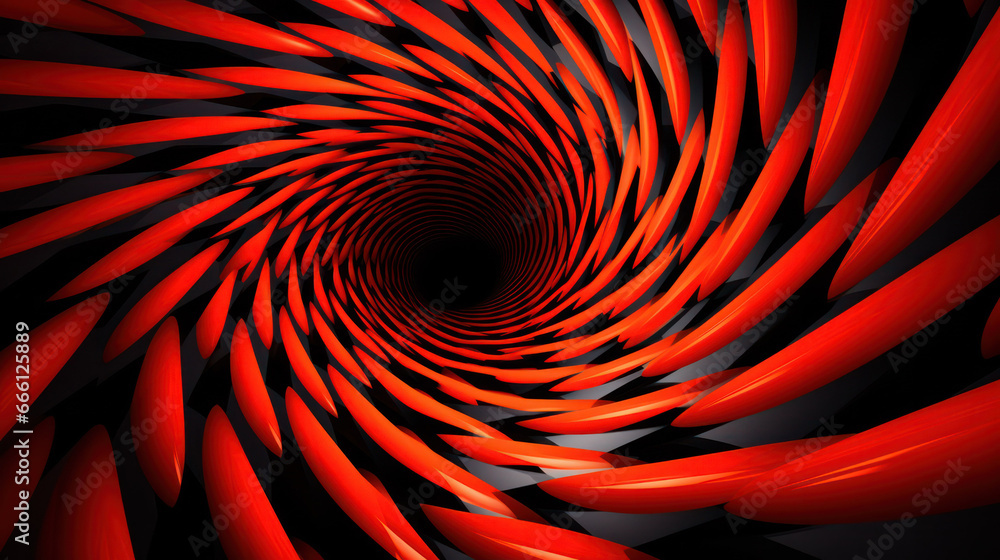 Poster futuristic sci-fi tunnel with dynamic spinning background - abstract design