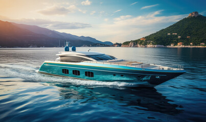 a luxury yacht for leasing - obrazy, fototapety, plakaty