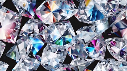 Seamless Diamond pattern background, abstract gem, crystal texture close up, 3D illustration of a background
