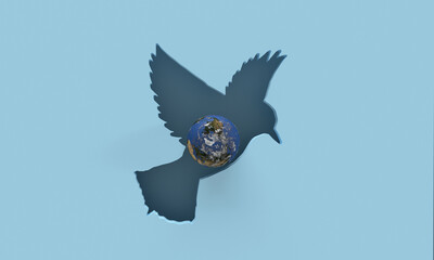 earth bird planet global worldwide seagull symbol decoration ornament international peace day love dove pigeon hope celebration festival blue color background faith hope help september element 