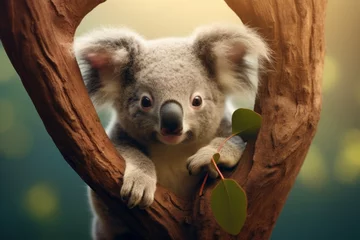 Poster Cuddly Cute love koala. Cute mammal fur. Generate Ai © juliars
