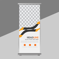 modern great abstract roll up  banner design with creative shapes