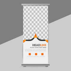 modern great abstract roll up  banner design with creative shapes