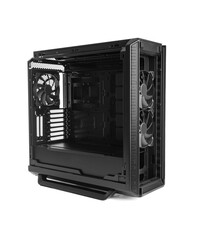 Open system unit case with fans of a personal computer on a white background.