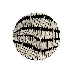 Typography illustration  of house words in 
circle shape. Digital drawing in ibispaint x application