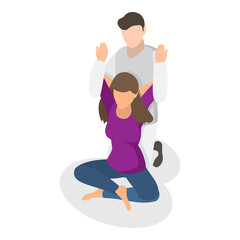 3D Isometric Flat  Illustration of Physiotherapist. Item 3