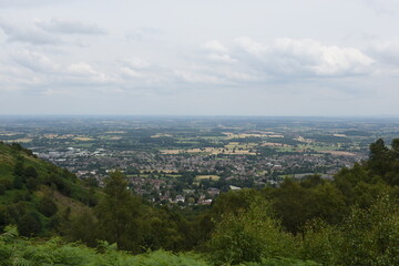 Fototapeta na wymiar View of Great Malvern from Malvern Hills, West Midlands, UK