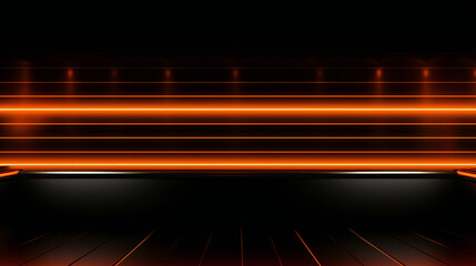 orange Neon lights bar banner with black background. generative AI. - obrazy, fototapety, plakaty