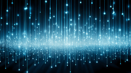 Blue glowing fiber optic graphic poster web page PPT background