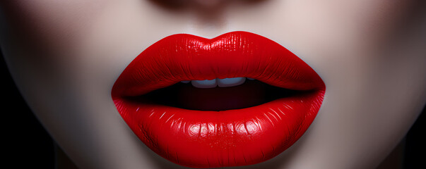 close up of red sensual lips