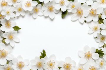 Fototapeta premium Naturalistic Diphylleia mockup background. Floral beauty. Generate Ai