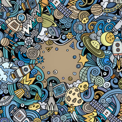 Cartoon vector doodles Space frame