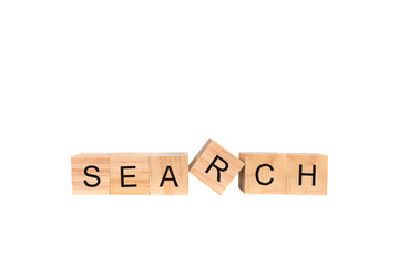 Placing a wooden cube block with the text 