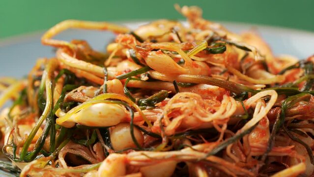 Korean specialty pickles and garlic salad
