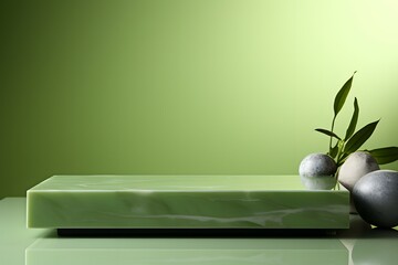 a flat wall mockup with flowers on the side