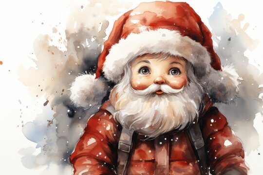 baby Santa watercolour illustration