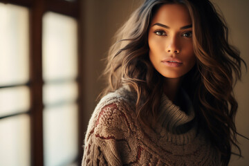 Fototapeta premium woman model wearing sweater
