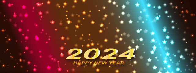 Abstract pink and golden stars bokeh holiday concept and celebration background. Defocused bokeh blur lights background. Happy holiday new year, defocused background.