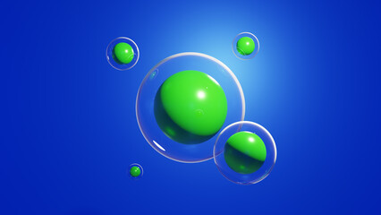 Molecule concept background 3d rendering. Vitamins and supplements backgrounds. Collagen molecule