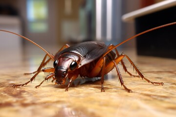 Efficient Pest Control Strategies: Woman Eliminating Cockroach