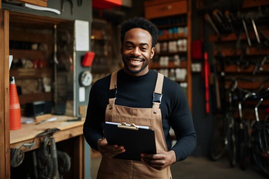 Professional Handyman Assisting Satisfied African-American Customer