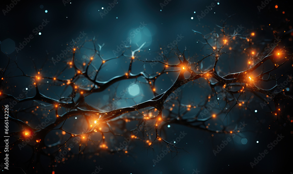 Poster abstract background, neural circuits, neuron cells concept.