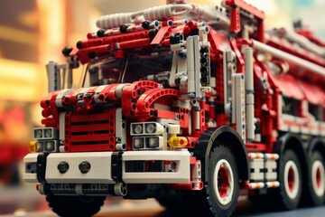 Vital Fire emergency truck. Fire foam rescue. Generate Ai