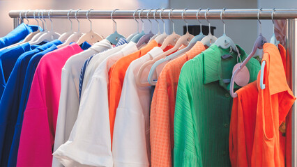 multicolor clothing in the store market