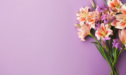 Naklejka na ściany i meble Vibrant elegantly pink lilies.