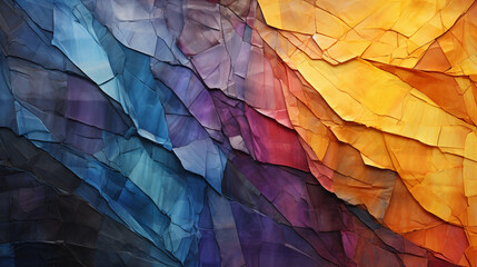 Colorful crumpled paper as a background. Closeup. AI generated