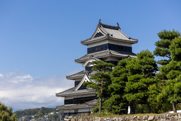 Matsumoto, Japan - town in Nagano prefeture of the region Chubu. Matsumoto Jo castle, designated as National Treasure of Japan 10 12 2023