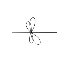 Simple line bows on ribbon. Bow on string, lines and corners decoration design. 